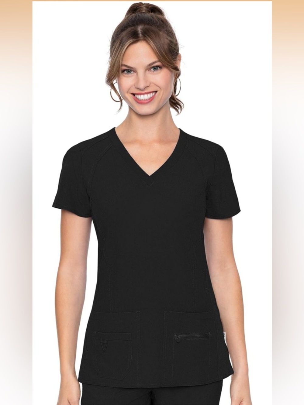 Med Couture Scrub Top Black Size Small